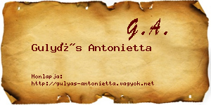 Gulyás Antonietta névjegykártya